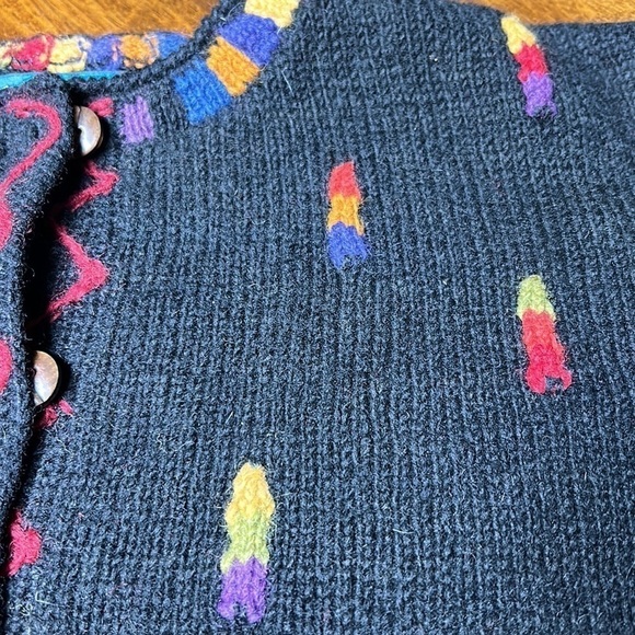 Newari button down 💯 wool cardigan handcrafted by Icelandic Design l/xl granny - Picture 5 of 17